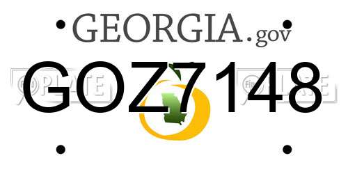 GOZ7148 Georgia License Plate