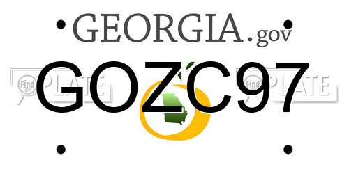 GOZC97 Georgia License Plate