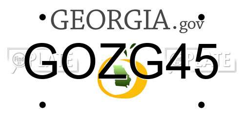 GOZG45 Georgia License Plate