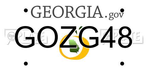 GOZG48 Georgia License Plate