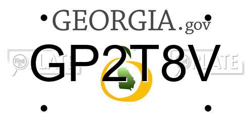GP2T8V Georgia License Plate