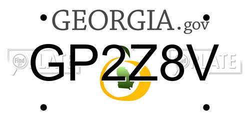 GP2Z8V Georgia License Plate