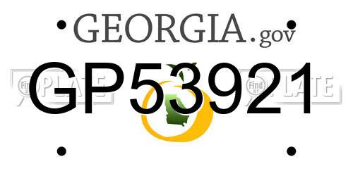 GP53921 Georgia License Plate