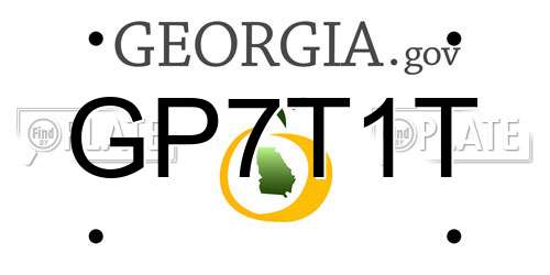GP7T1T Georgia License Plate