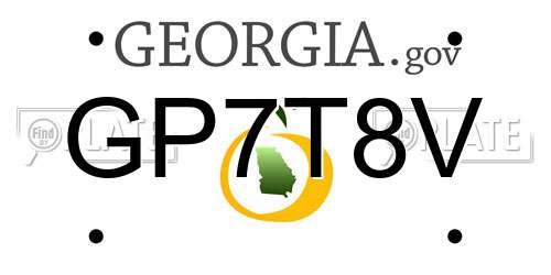 GP7T8V Georgia License Plate