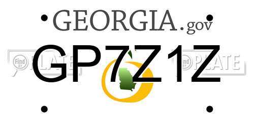 GP7Z1Z Georgia License Plate