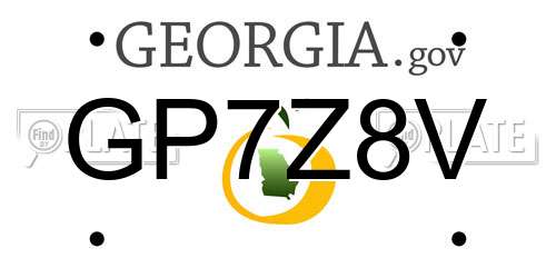 GP7Z8V Georgia License Plate