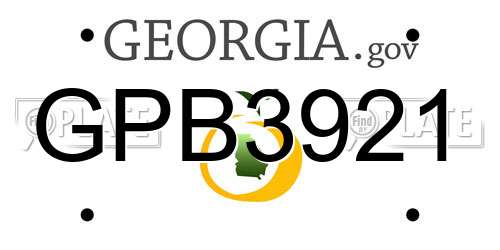 GPB3921 Georgia License Plate