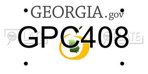 GPC408 Georgia License Plate