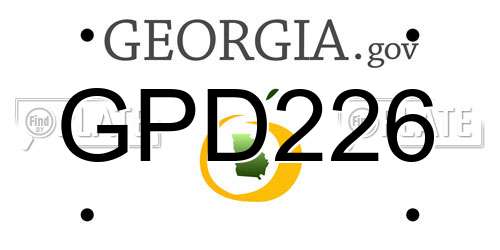 GPD226 Georgia License Plate