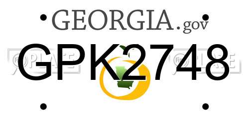GPK2748 Georgia License Plate