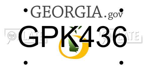 GPK436 Georgia License Plate