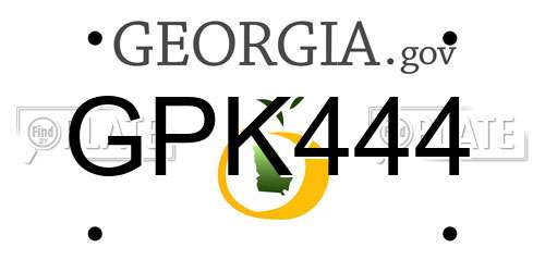 GPK444 Georgia License Plate