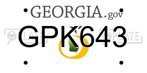 GPK643 Georgia License Plate