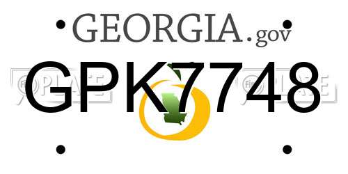 GPK7748 Georgia License Plate