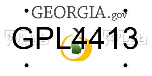 GPL4413 Georgia License Plate