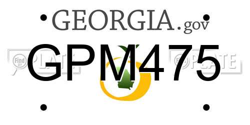 GPM475 Georgia License Plate