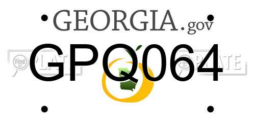 GPQ064 Georgia License Plate
