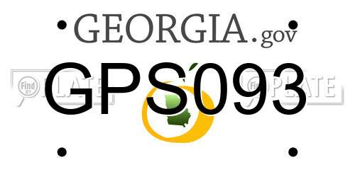 GPS093 Georgia License Plate