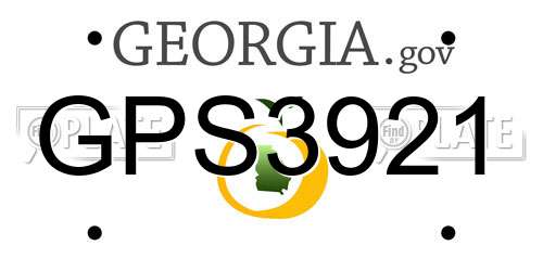 GPS3921 Georgia License Plate