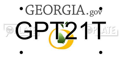 GPT21T Georgia License Plate