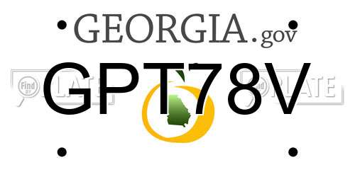 GPT78V Georgia License Plate