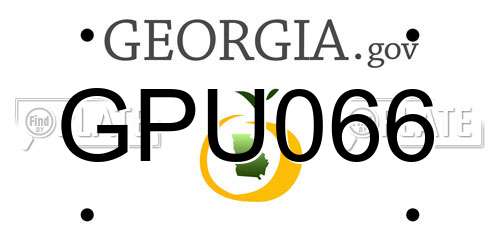 GPU066 Georgia License Plate