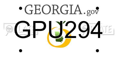 GPU294 Georgia License Plate
