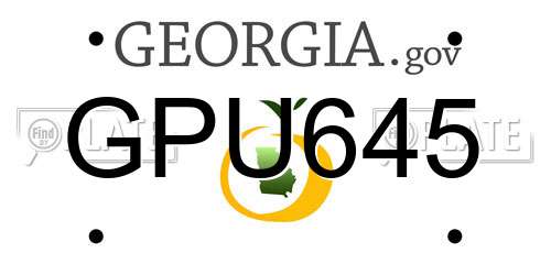 GPU645 Georgia License Plate