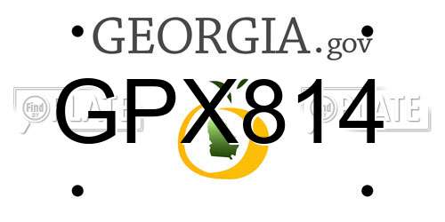 GPX814 Georgia License Plate