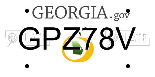 GPZ78V Georgia License Plate
