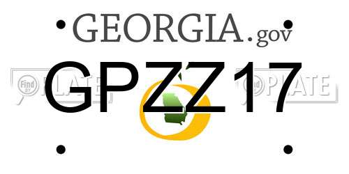 GPZZ17 Georgia License Plate