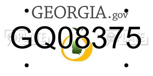 GQ08375 Georgia License Plate