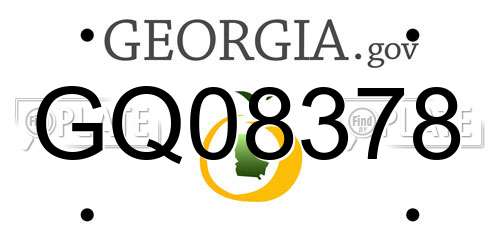 GQ08378 Georgia License Plate