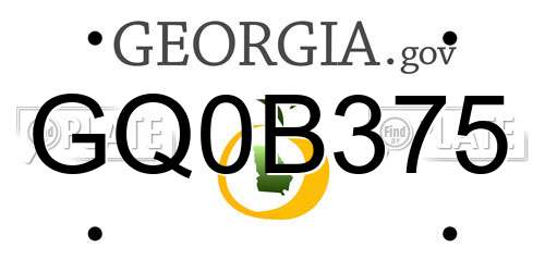 GQ0B375 Georgia License Plate