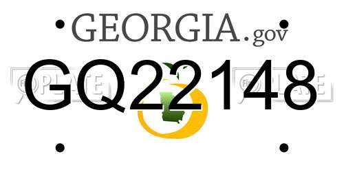 GQ22148 Georgia License Plate