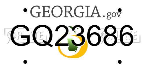 GQ23686 Georgia License Plate