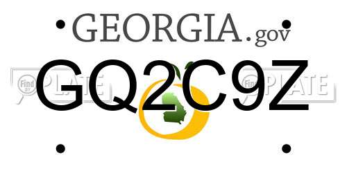 GQ2C9Z Georgia License Plate