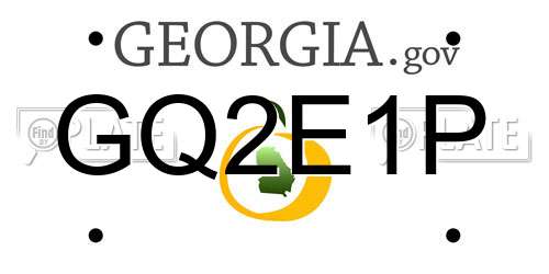 GQ2E1P Georgia License Plate