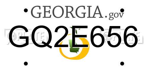 GQ2E656 Georgia License Plate