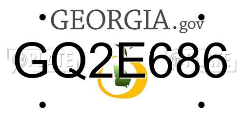 GQ2E686 Georgia License Plate