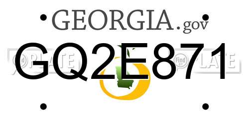 GQ2E871 Georgia License Plate