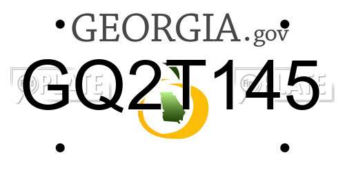 GQ2T145 Georgia License Plate