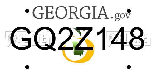 GQ2Z148 Georgia License Plate