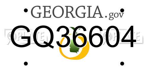 GQ36604 Georgia License Plate