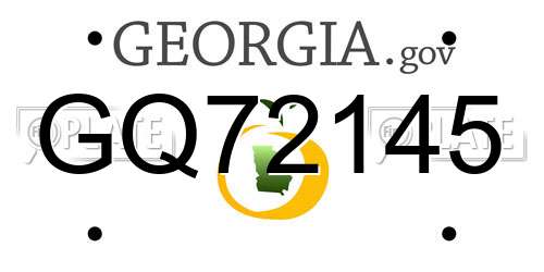 GQ72145 Georgia License Plate