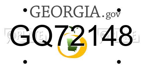 GQ72148 Georgia License Plate