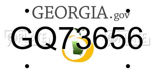 GQ73656 Georgia License Plate