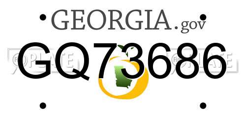 GQ73686 Georgia License Plate