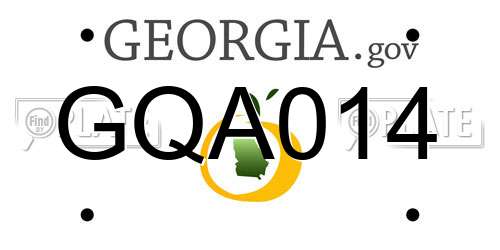 GQA014 Georgia License Plate